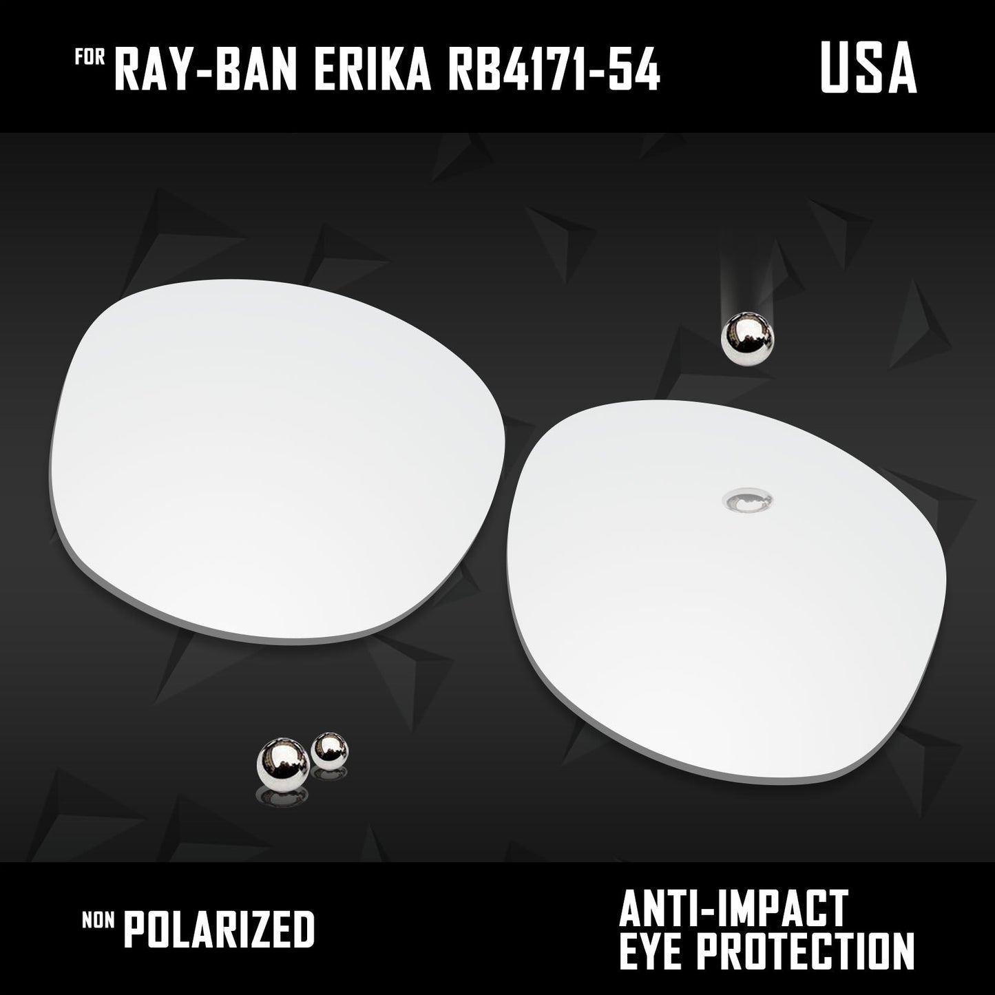 Anti Scratch Polarized Replacement Lenses for-Ray-Ban Erika RB4171-54 Options