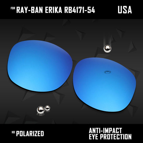 Anti Scratch Polarized Replacement Lenses for-Ray-Ban Erika RB4171-54 Options