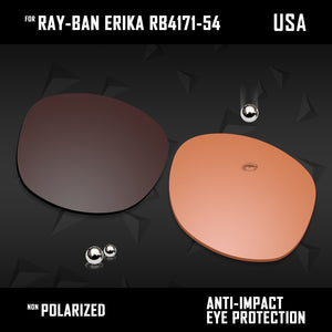 Anti Scratch Polarized Replacement Lenses for-Ray-Ban Erika RB4171-54 Options