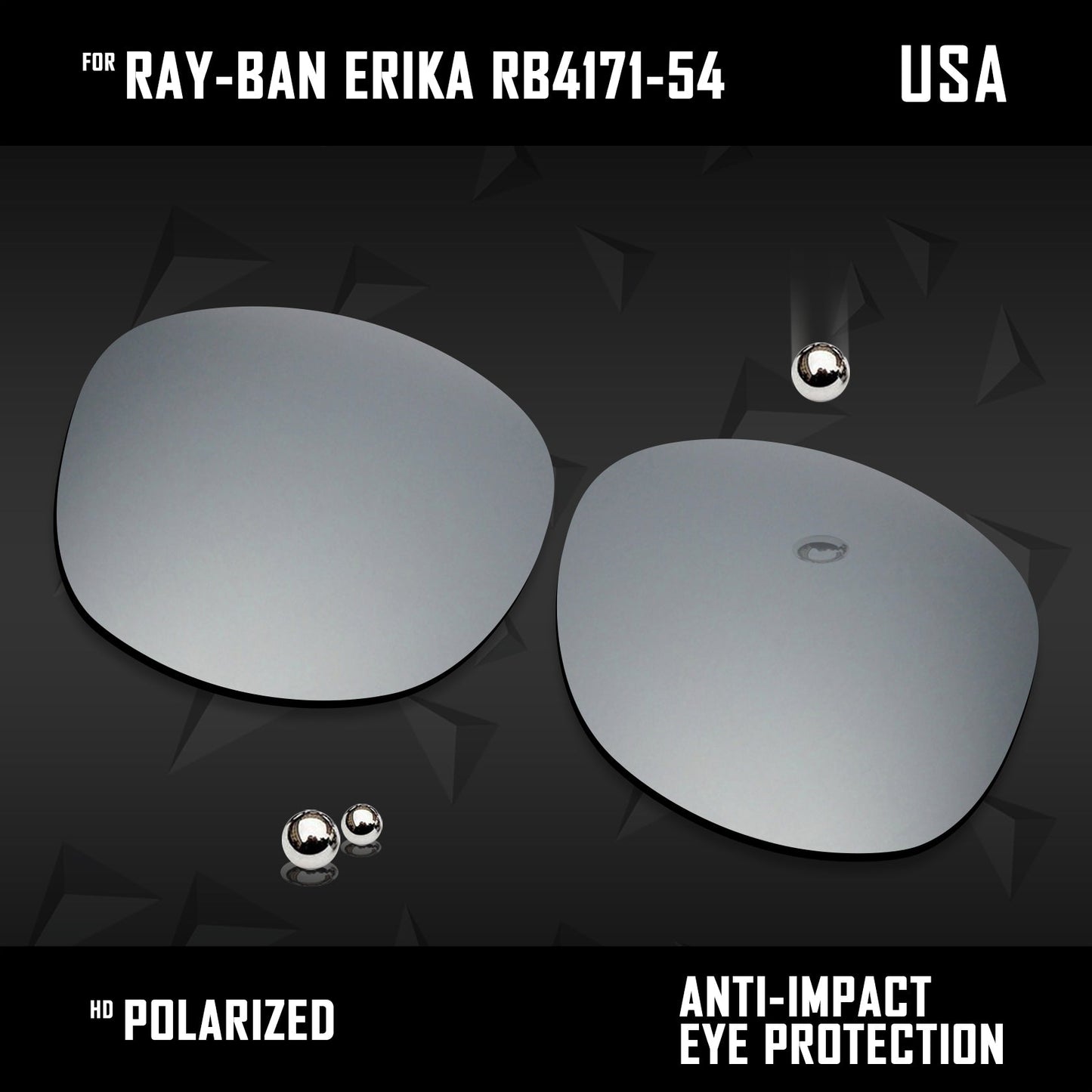 Anti Scratch Polarized Replacement Lenses for-Ray-Ban Erika RB4171-54 Options