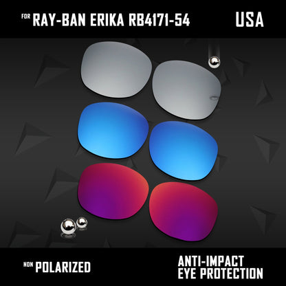 Anti Scratch Polarized Replacement Lenses for-Ray-Ban Erika RB4171-54 Options