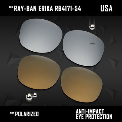 Anti Scratch Polarized Replacement Lenses for-Ray-Ban Erika RB4171-54 Options