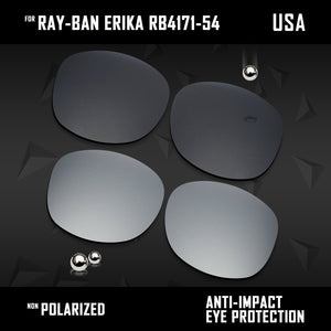 Anti Scratch Polarized Replacement Lenses for-Ray-Ban Erika RB4171-54 Options