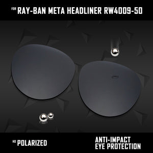 Anti Scratch Polarized Replacement Lenses for-Ray-Ban Meta Headliner RW4009-50 Options