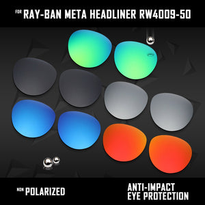 Anti Scratch Polarized Replacement Lenses for-Ray-Ban Meta Headliner RW4009-50 Options