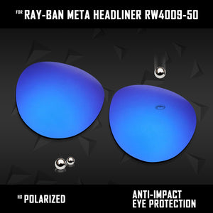 Anti Scratch Polarized Replacement Lenses for-Ray-Ban Meta Headliner RW4009-50 Options