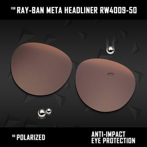 Anti Scratch Polarized Replacement Lenses for-Ray-Ban Meta Headliner RW4009-50 Options