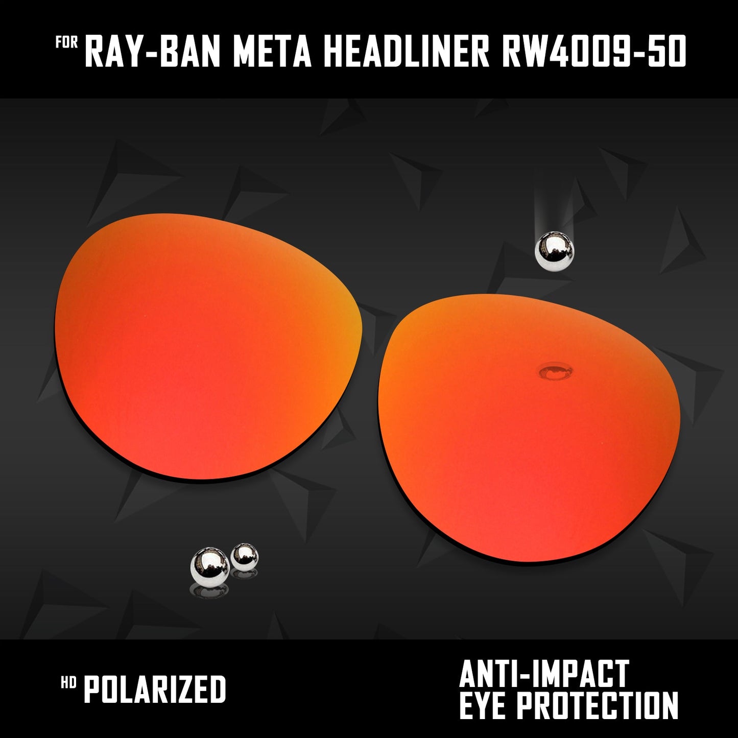 Anti Scratch Polarized Replacement Lenses for-Ray-Ban Meta Headliner RW4009-50 Options