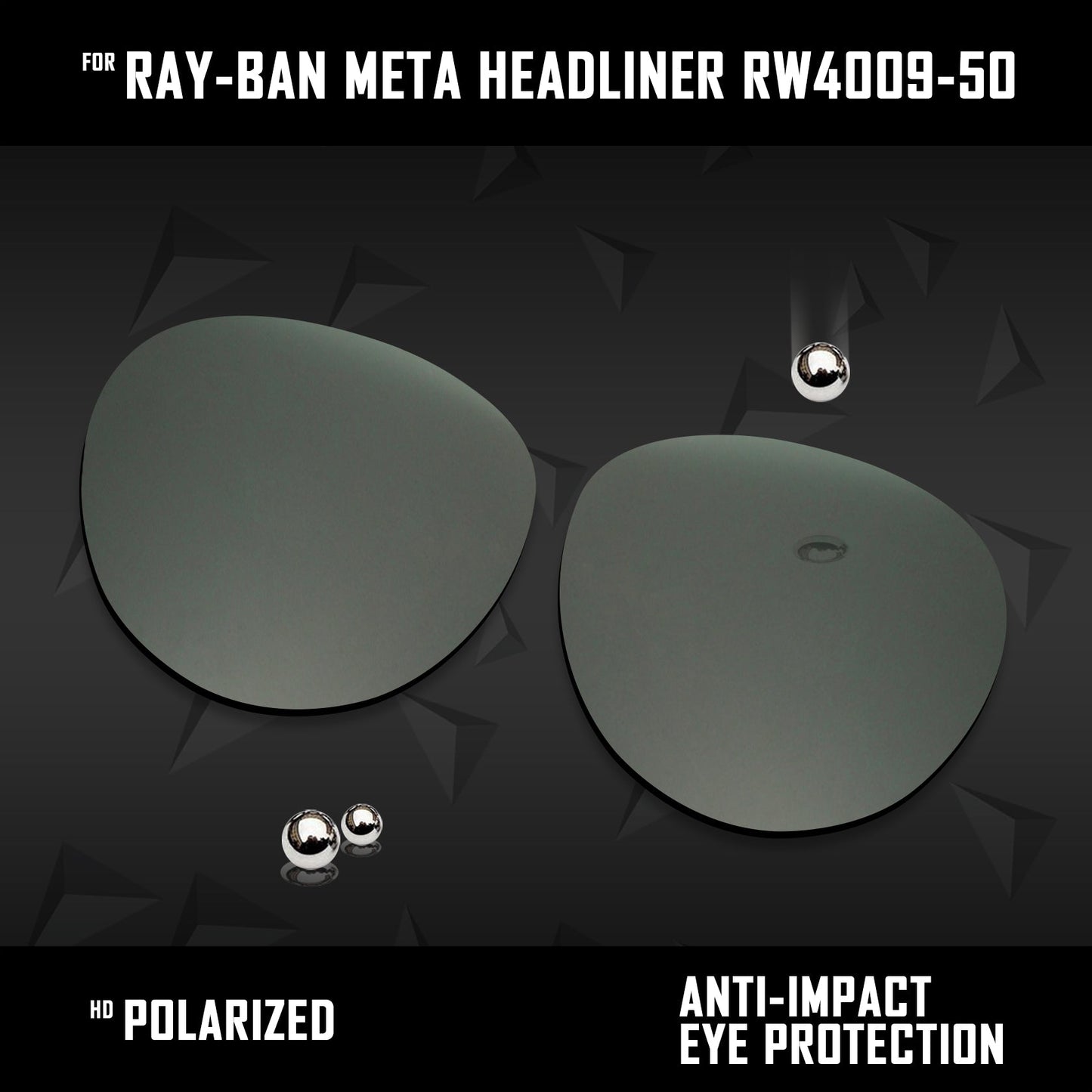 Anti Scratch Polarized Replacement Lenses for-Ray-Ban Meta Headliner RW4009-50 Options