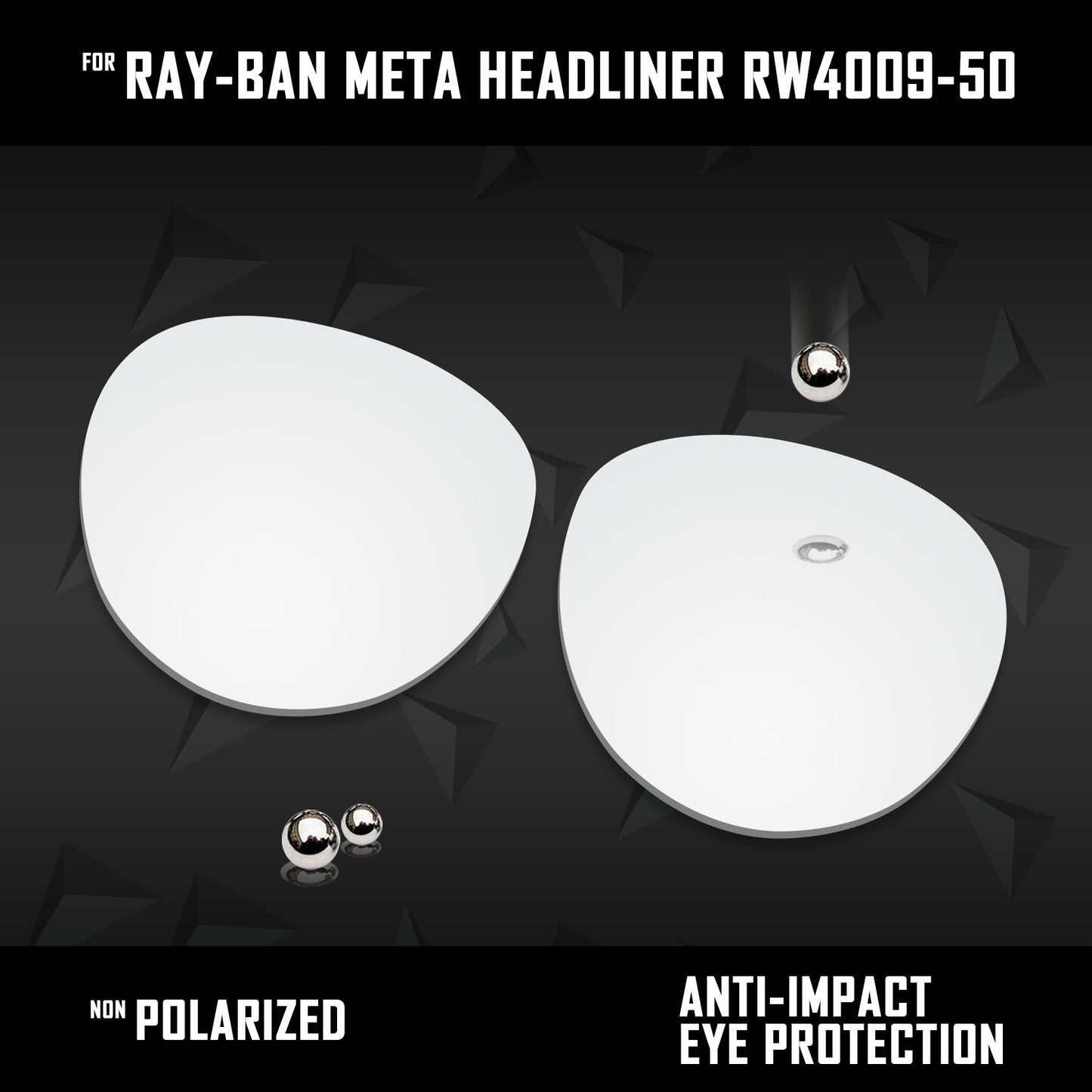 Anti Scratch Polarized Replacement Lenses for-Ray-Ban Meta Headliner RW4009-50 Options
