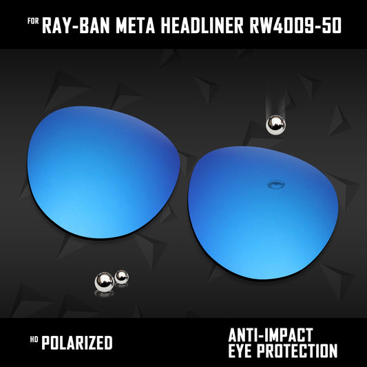 Anti Scratch Polarized Replacement Lenses for-Ray-Ban Meta Headliner RW4009-50 Options