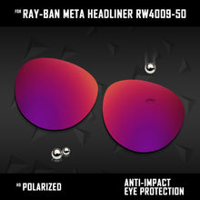 Load image into Gallery viewer, Anti Scratch Polarized Replacement Lenses for-Ray-Ban Meta Headliner RW4009-50 Options