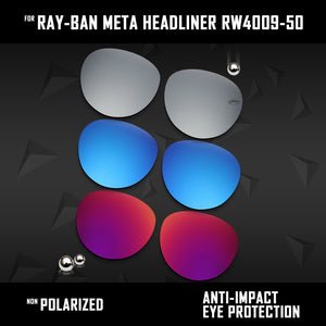 Anti Scratch Polarized Replacement Lenses for-Ray-Ban Meta Headliner RW4009-50 Options