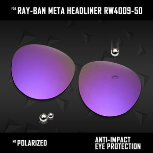Anti Scratch Polarized Replacement Lenses for-Ray-Ban Meta Headliner RW4009-50 Options