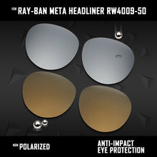 Load image into Gallery viewer, Anti Scratch Polarized Replacement Lenses for-Ray-Ban Meta Headliner RW4009-50 Options