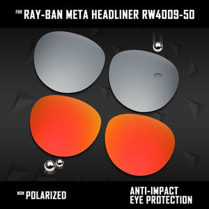 Anti Scratch Polarized Replacement Lenses for-Ray-Ban Meta Headliner RW4009-50 Options