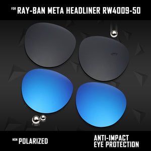 Anti Scratch Polarized Replacement Lenses for-Ray-Ban Meta Headliner RW4009-50 Options