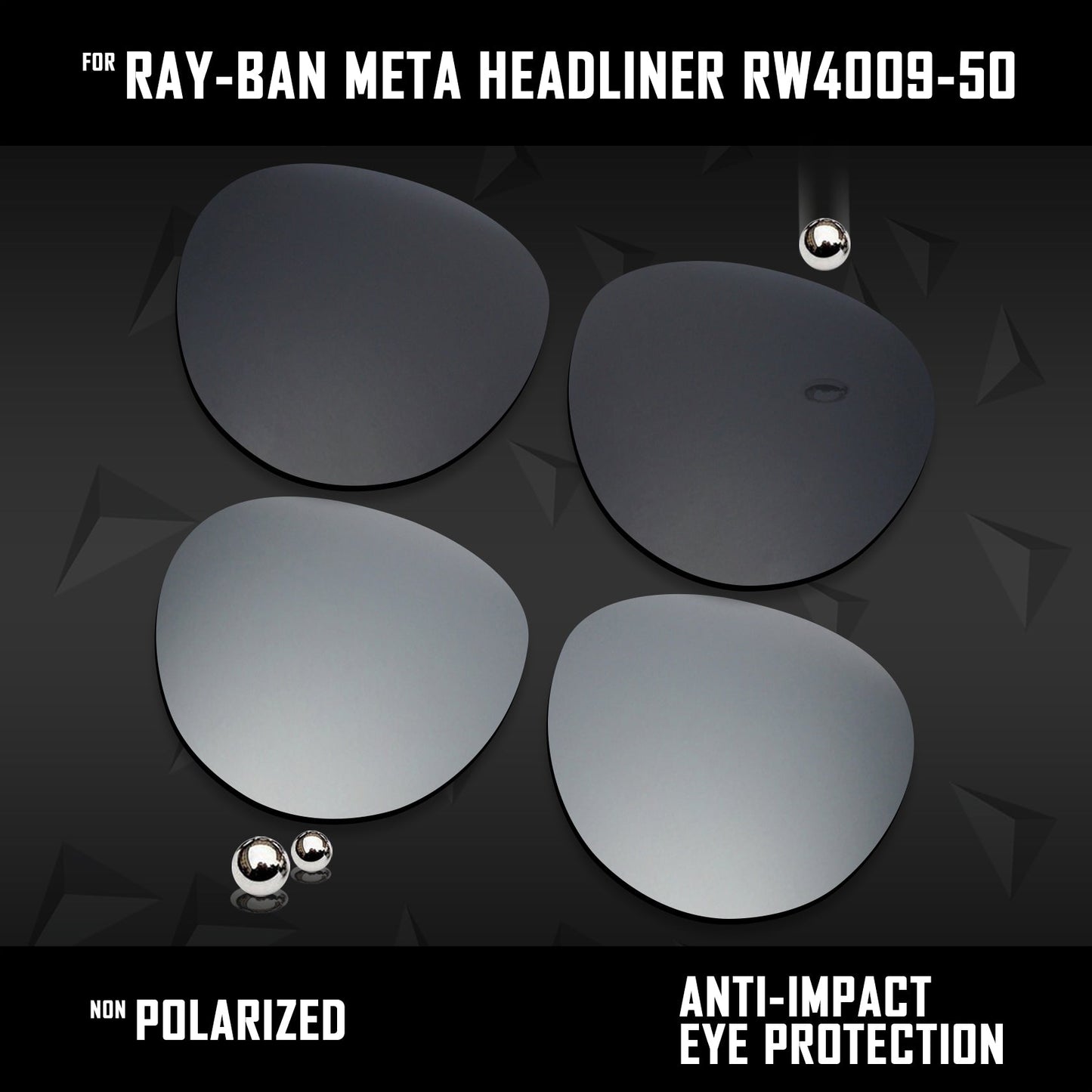 Anti Scratch Polarized Replacement Lenses for-Ray-Ban Meta Headliner RW4009-50 Options