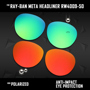 Anti Scratch Polarized Replacement Lenses for-Ray-Ban Meta Headliner RW4009-50 Options