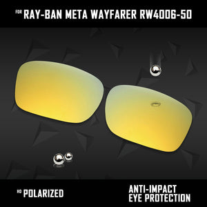 Anti Scratch Polarized Replacement Lenses for-Ray-Ban Meta Wayfarer RW4006-50 Options
