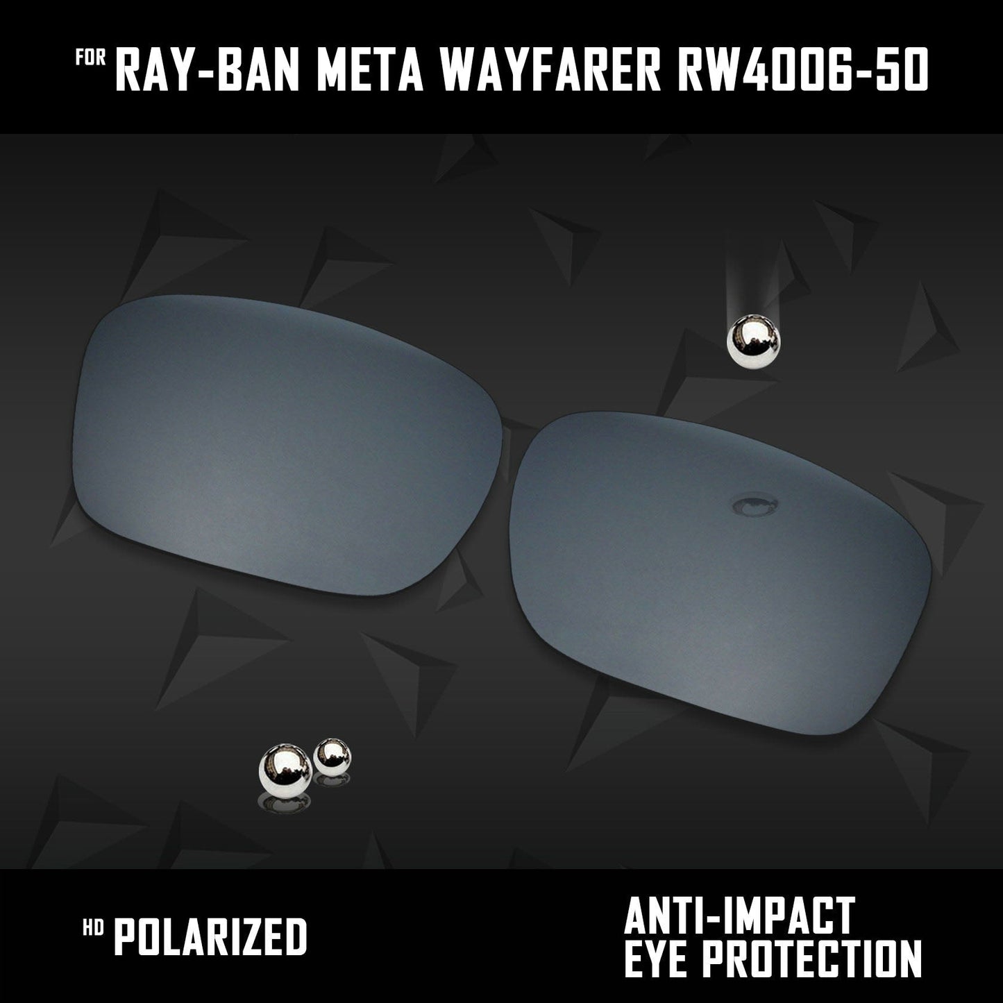 Anti Scratch Polarized Replacement Lenses for-Ray-Ban Meta Wayfarer RW4006-50 Options