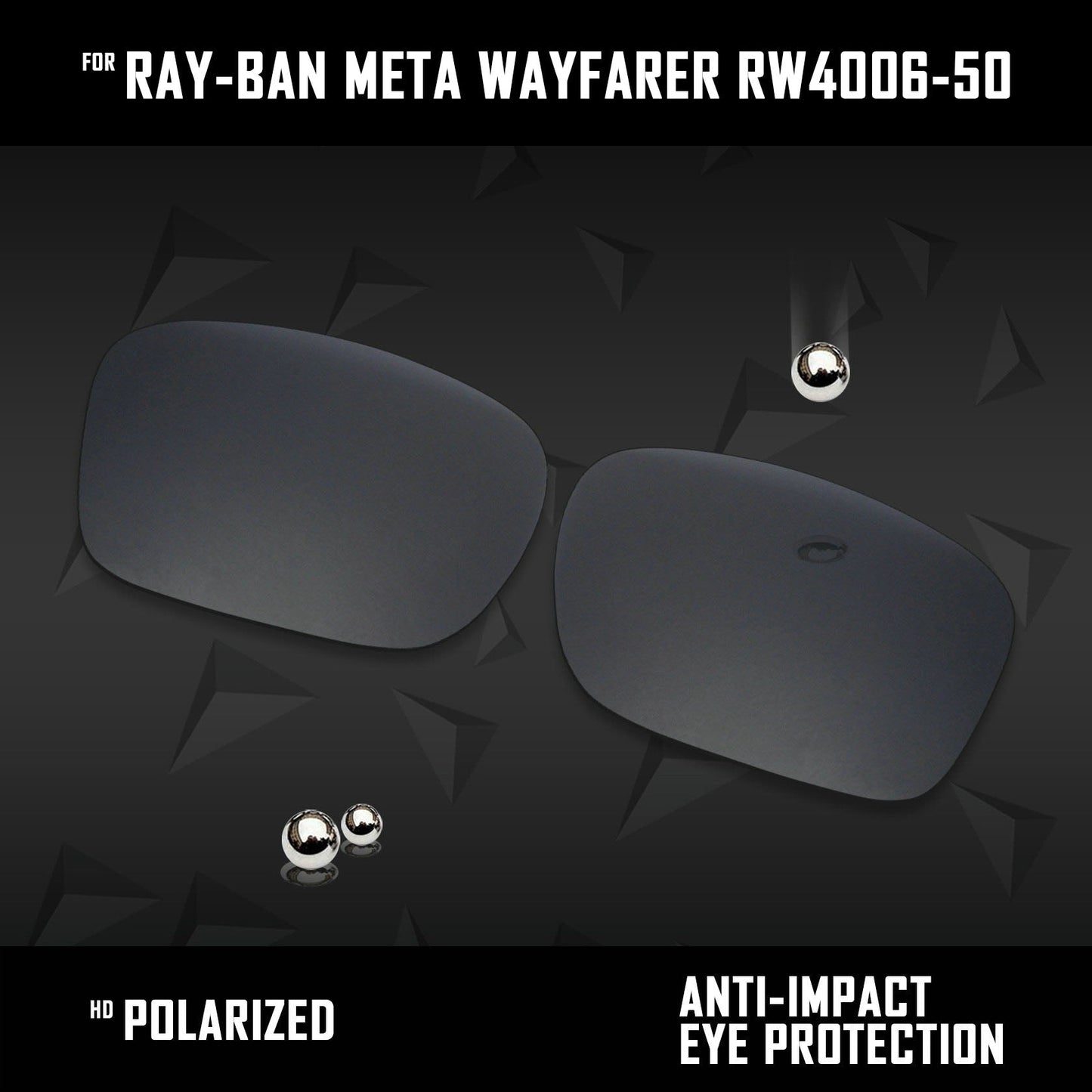 Anti Scratch Polarized Replacement Lenses for-Ray-Ban Meta Wayfarer RW4006-50 Options