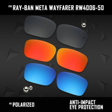 Load image into Gallery viewer, Anti Scratch Polarized Replacement Lenses for-Ray-Ban Meta Wayfarer RW4006-50 Options