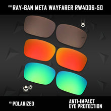 Load image into Gallery viewer, Anti Scratch Polarized Replacement Lenses for-Ray-Ban Meta Wayfarer RW4006-50 Options