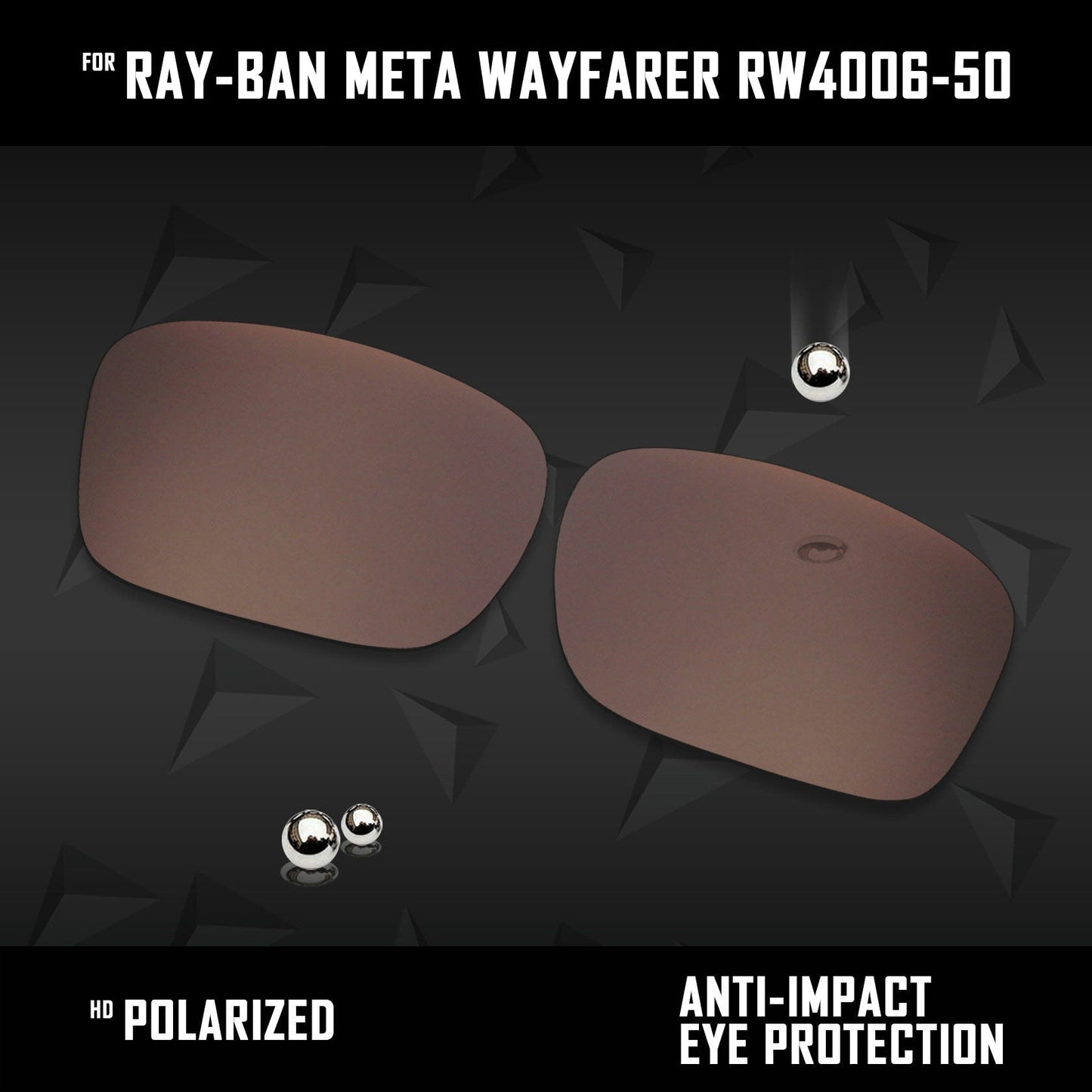 Anti Scratch Polarized Replacement Lenses for-Ray-Ban Meta Wayfarer RW4006-50 Options