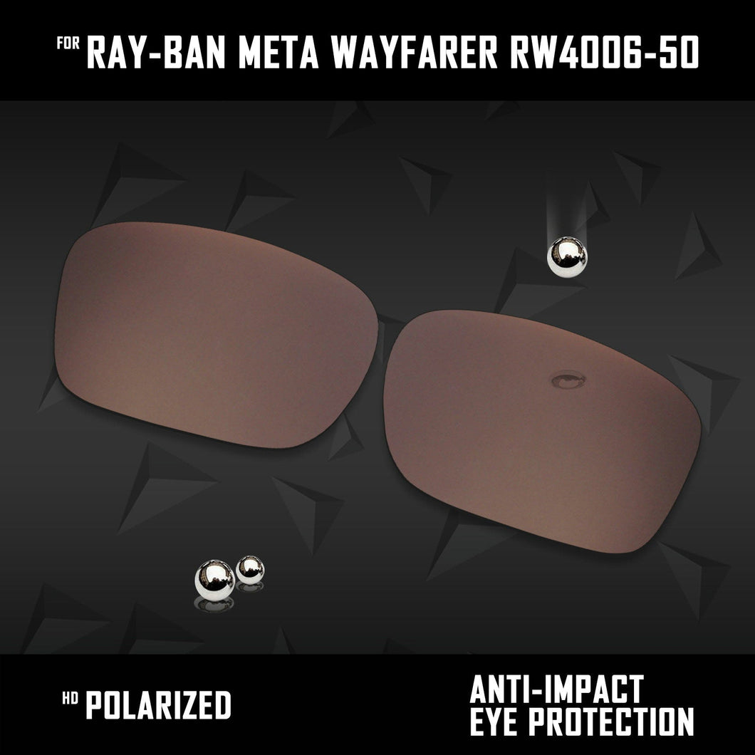 Anti Scratch Polarized Replacement Lenses for-Ray-Ban Meta Wayfarer RW4006-50 Options