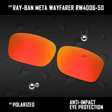 Load image into Gallery viewer, Anti Scratch Polarized Replacement Lenses for-Ray-Ban Meta Wayfarer RW4006-50 Options