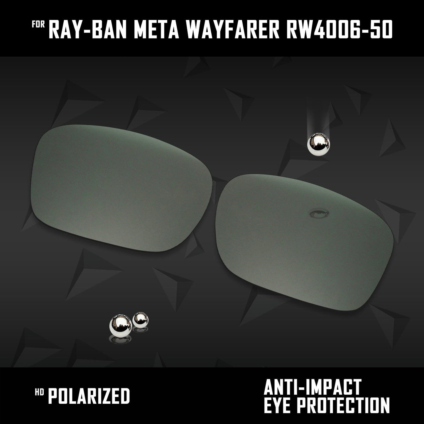 Anti Scratch Polarized Replacement Lenses for-Ray-Ban Meta Wayfarer RW4006-50 Options