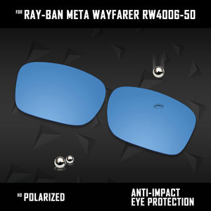 Anti Scratch Polarized Replacement Lenses for-Ray-Ban Meta Wayfarer RW4006-50 Options