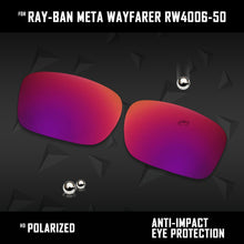 Load image into Gallery viewer, Anti Scratch Polarized Replacement Lenses for-Ray-Ban Meta Wayfarer RW4006-50 Options
