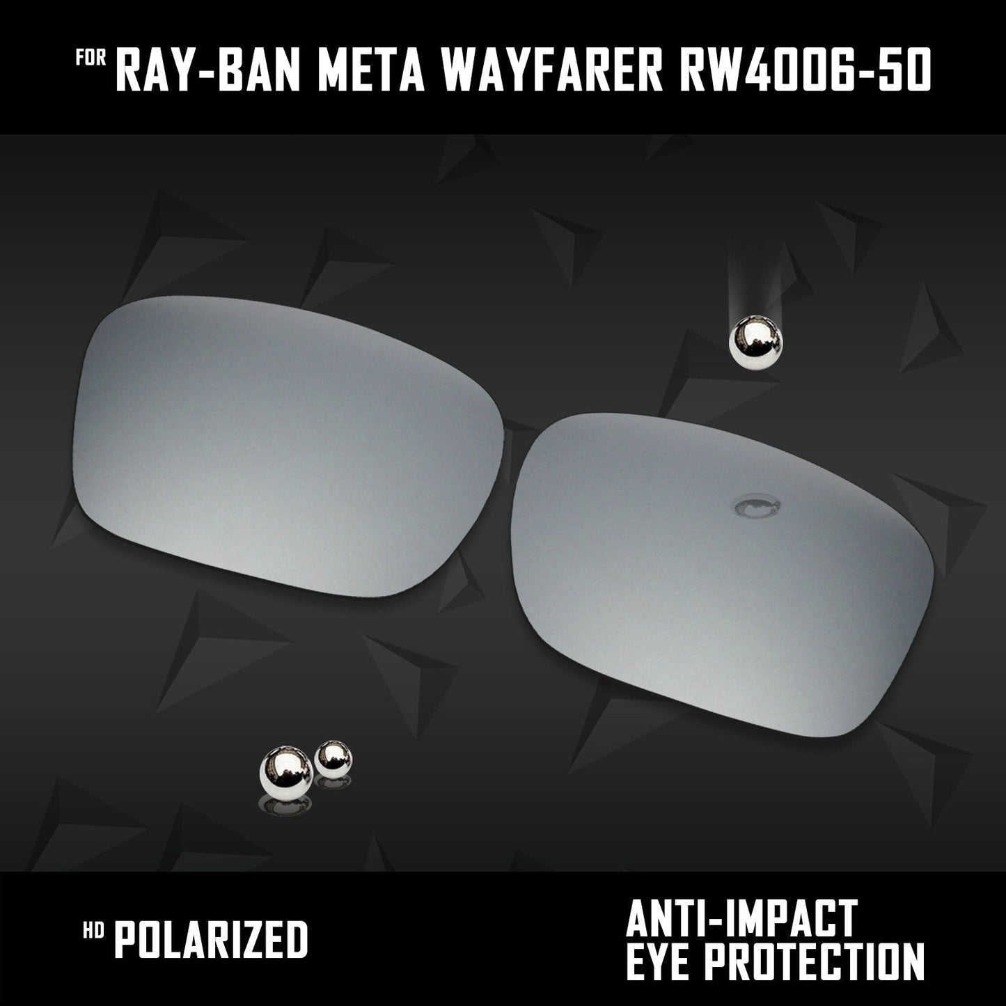 Anti Scratch Polarized Replacement Lenses for-Ray-Ban Meta Wayfarer RW4006-50 Options