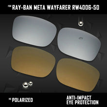 Load image into Gallery viewer, Anti Scratch Polarized Replacement Lenses for-Ray-Ban Meta Wayfarer RW4006-50 Options