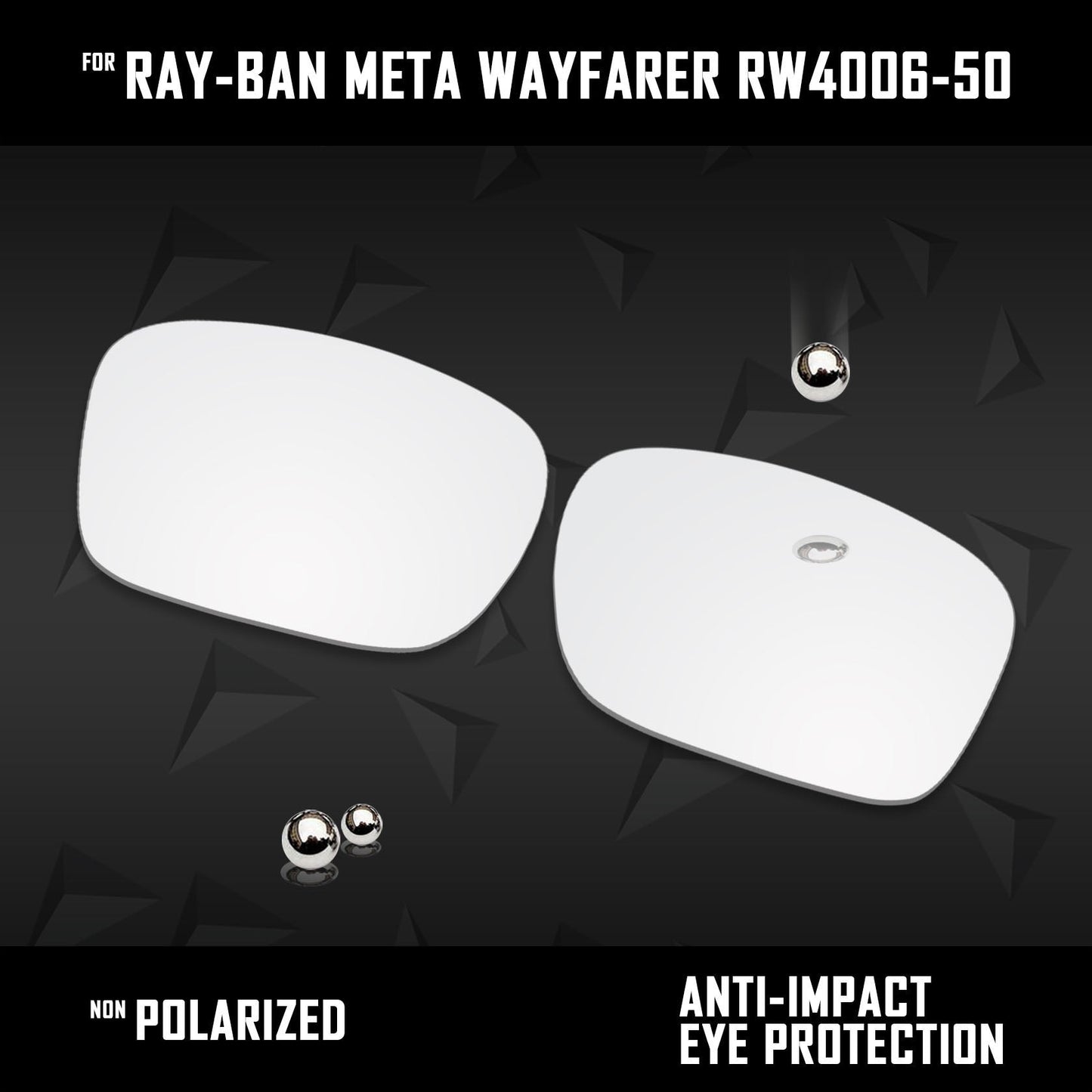 Anti Scratch Polarized Replacement Lenses for-Ray-Ban Meta Wayfarer RW4006-50 Options