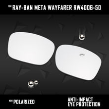 Load image into Gallery viewer, Anti Scratch Polarized Replacement Lenses for-Ray-Ban Meta Wayfarer RW4006-50 Options