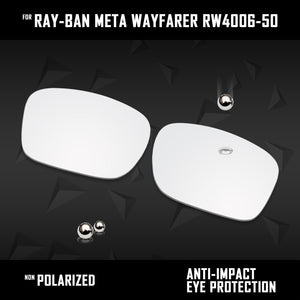 Anti Scratch Polarized Replacement Lenses for-Ray-Ban Meta Wayfarer RW4006-50 Options