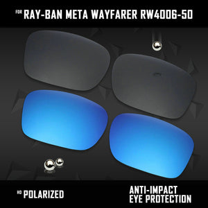 Anti Scratch Polarized Replacement Lenses for-Ray-Ban Meta Wayfarer RW4006-50 Options