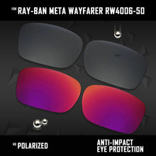 Load image into Gallery viewer, Anti Scratch Polarized Replacement Lenses for-Ray-Ban Meta Wayfarer RW4006-50 Options