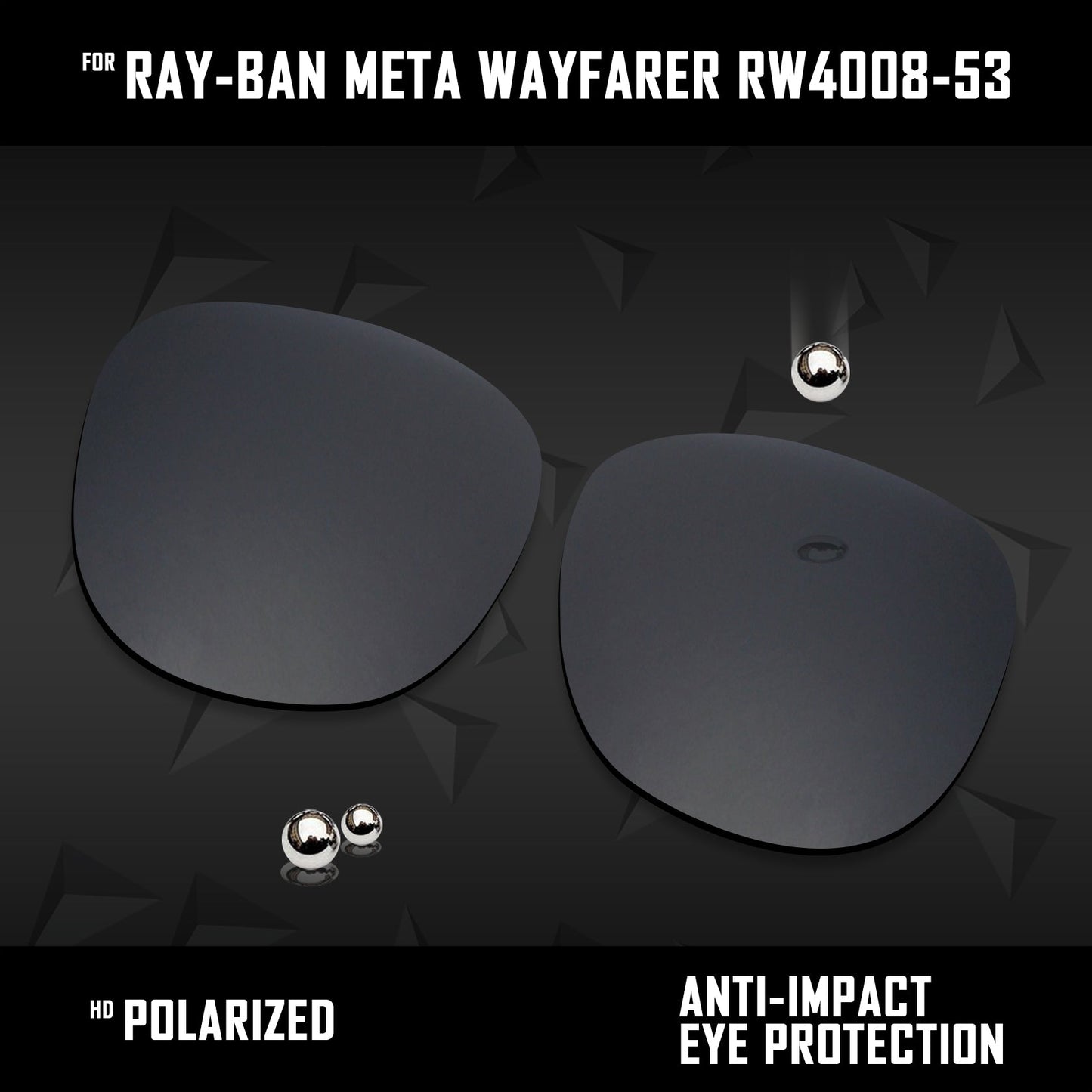 Anti Scratch Polarized Replacement Lenses for-Ray-Ban Meta Wayfarer RW4008-53 Options