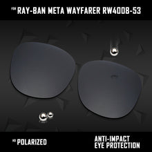 Load image into Gallery viewer, Anti Scratch Polarized Replacement Lenses for-Ray-Ban Meta Wayfarer RW4008-53 Options