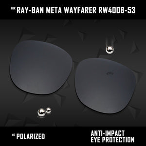Anti Scratch Polarized Replacement Lenses for-Ray-Ban Meta Wayfarer RW4008-53 Options
