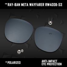 Load image into Gallery viewer, Anti Scratch Polarized Replacement Lenses for-Ray-Ban Meta Wayfarer RW4008-53 Options