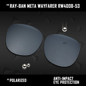 Anti Scratch Polarized Replacement Lenses for-Ray-Ban Meta Wayfarer RW4008-53 Options