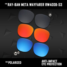 Load image into Gallery viewer, Anti Scratch Polarized Replacement Lenses for-Ray-Ban Meta Wayfarer RW4008-53 Options