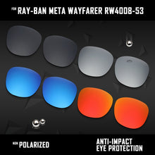 Load image into Gallery viewer, Anti Scratch Polarized Replacement Lenses for-Ray-Ban Meta Wayfarer RW4008-53 Options