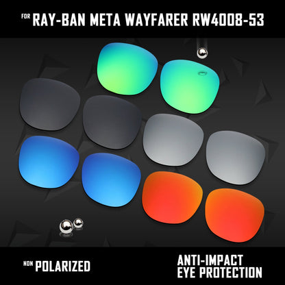 Anti Scratch Polarized Replacement Lenses for-Ray-Ban Meta Wayfarer RW4008-53 Options