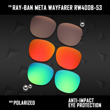 Load image into Gallery viewer, Anti Scratch Polarized Replacement Lenses for-Ray-Ban Meta Wayfarer RW4008-53 Options